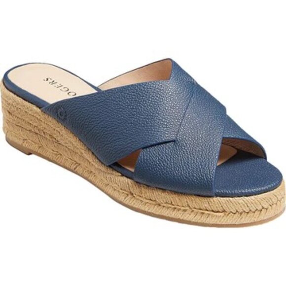 NWOT Jack Rogers Slotted‎ Sloane Pebbled Espadrille Mid Wedge Size 7M - Picture 1 of 10